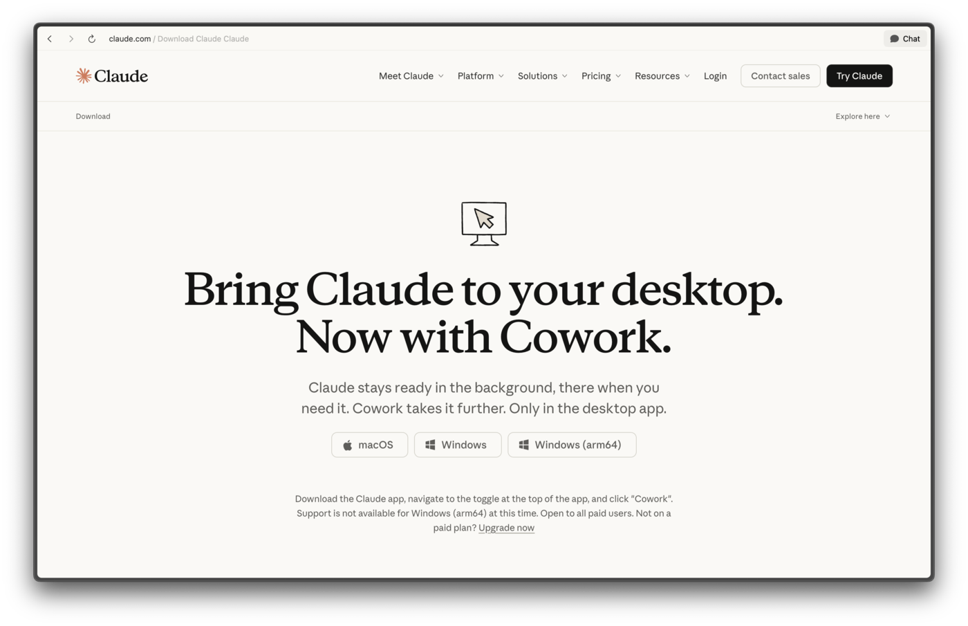 Claude Code download pagina met download knop